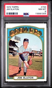 1972 Topps Jim Slaton #744 PSA 8 NM-MT - Picture 1 of 2