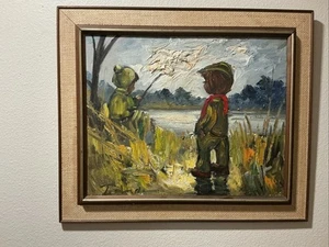 Painting Two Boys Fishing - Picture 1 of 1