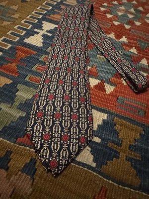 Richel Royal Men's Navy Necktie  with Geometric Design, Silk - Image 1 of 4