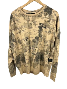 Punk Royal Beige Rundhalsausschnitt - Edgy Streetwear Mode - Thrift 10/10 - Auffälliges Statem - Bild 1 von 6