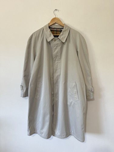 Trench coat Burberry uomo anni '70 Balmacaan Nova check RARO beige con cintura 46R