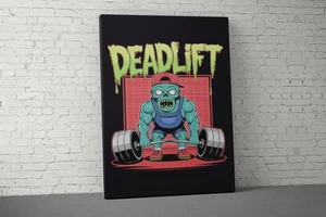 Lienzo Deadlift Zombie - Arte de pared motivacional para gimnasio - Imagen 1 de 5