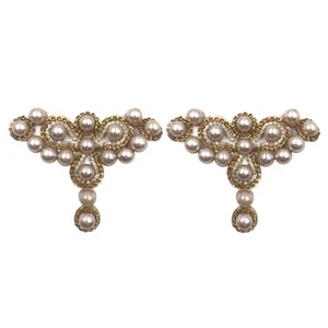 Lot of 2 Crystal Faux Pearl Shoe Pendant - Picture 1 of 3
