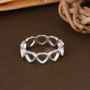 925 Sterling Silver Multi Heart Promise Ring For Love Valentine's Day Gift - Picture 1 of 7
