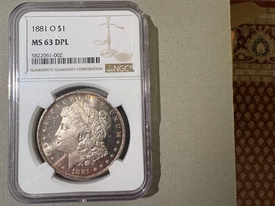 1881 O Morgan Silver Dollar NCG MS 63 DPL (Deep Mirror Proof Like) - Image 1 of 2