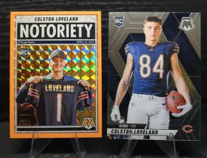 2025 Panini Mosaic Colston Loveland Rookie Notoriety Orange Fluorescent w/Base - Picture 1 of 4