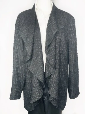 Coldwater Creek Jacket Cardigan Coat Shabby weave fly away open L 14-16 - Image 1 of 4