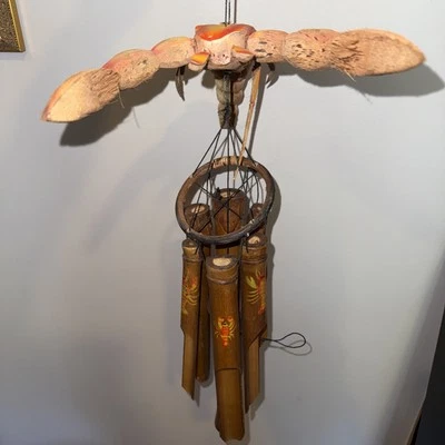 Bamboo Wood Lobster Wind Chime - Image 1 of 4