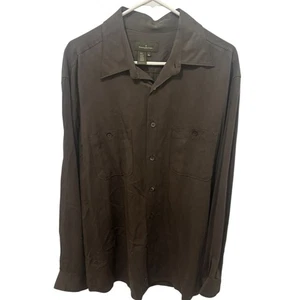 Men’s Ermenegildo Zegna Brown Button Down Shirt Size XL - Picture 1 of 3