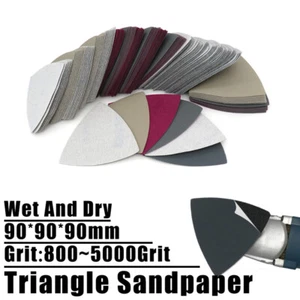 Wet & Dry Triangle Sandpaper Multitool Sanding Pads Abrasive Polis 800-5000Grit - Picture 1 of 7