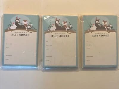 3 pacotes de 20 convites para chá de bebê American Greetings (animais) NOVO/SELADO - Imagem 1 de 4
