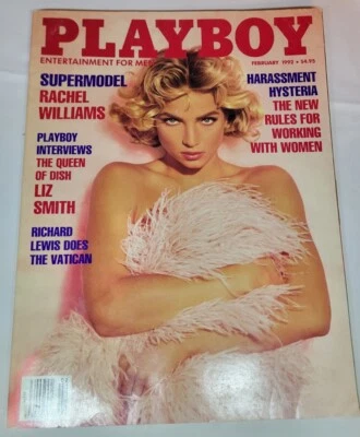 2898  Playboy Adult Magazine February 1992  Supermodel Rachel Williams - Image 1 of 3