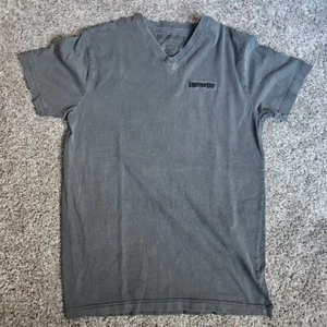 Jagermeifter Gray V-Neck Size Medium Embroidered Short Sleeve Shirt - Stag - Picture 1 of 7