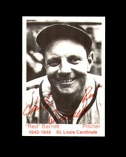 Red Barrett Signed 1975 TCMA Cardinals St. Louis Cardinals Autograph