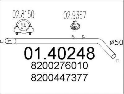 TUYAU D'éCHAPPEMENT RENAULT SCÉNIC II 1.5 DCI,1.9 DCI,GRAND SCÉNIC II 1.9 DCI - Photo 1/2