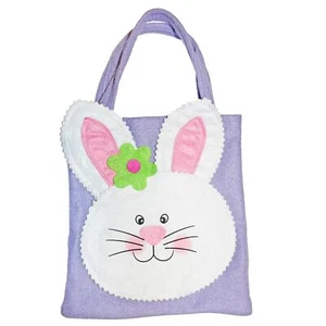 Easter Baskets, Buckets, Accessories - Bunny Felt Bag Purple - Picture 1 of 1