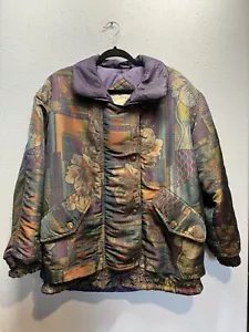 Vintage Innovations by IZZI Puffer Jacket Oversized Size Small Floral Multicolor - Picture 1 of 24