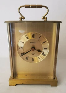 Orologio da scrivania Bulova tono oro - numeri romani - Germania - Foto 1 di 8