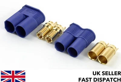 EC8 (8mm bullet/banana) Male Female Connectors/Plugs Housing RC LiPo 12v 24v DC - Image 1 of 4