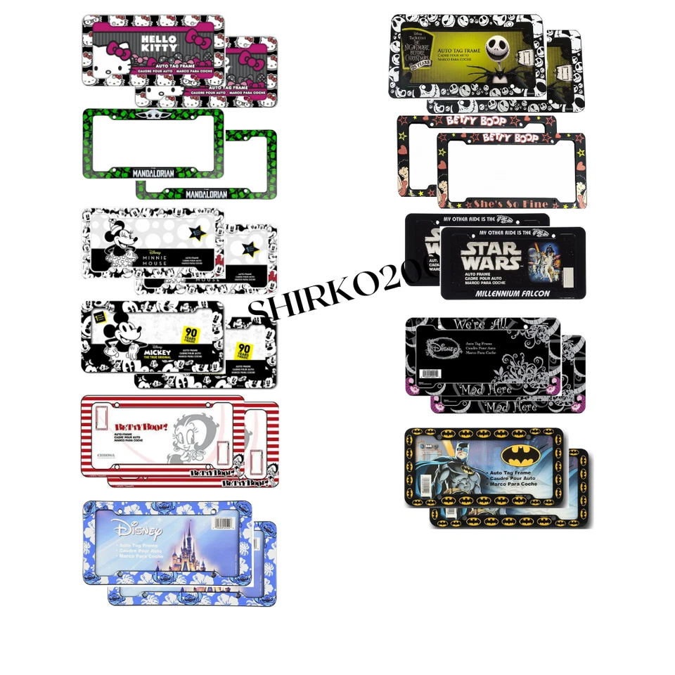 Рамы для номерных знаков с персонажами передние и задние для легковых и грузовых автомобилей SUV 2 шт. - Изображение 1 из 1