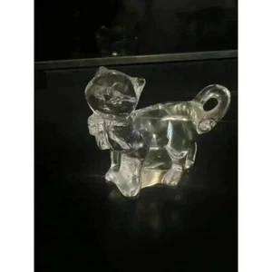 Lenox | Vintage Clear Crystal Cat with Bow Figurine - Picture 1 of 6
