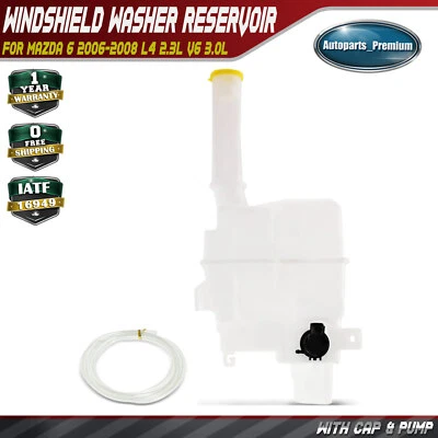 Depósito de lavadora de parabrisas con tapa y bomba para Mazda 6 2006-2007 sedán 4 puertas 2,3 L Foto 1 de 4
