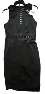 Jessica Simpson Work Sleeveless Black Midi Shea Dress Career Stud Detail Sz 10 - Picture 1 of 9