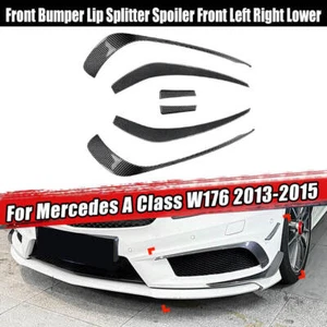 Carbonfaser-Optik Front Stoßstange Flosse Flaps für Mercedes A-Klasse W176 13-15 - Picture 1 of 5