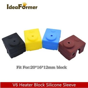 10PCS V6 Heating Block Silicone Sleeve for 3D Printer V6 Aluminum Block Hotend - Picture 1 of 10