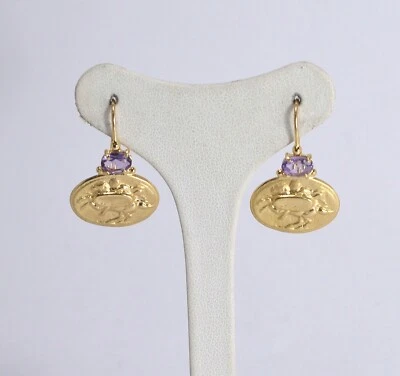 TAGLIAMONTE ORECCHINI  ARGENTO 925 OVALI INCISI E AMETISTA  NATURALE     TGN 934 - Immagine 1 di 3