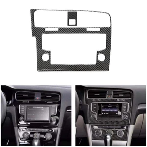 Real Carbon Fiber Front Navigation Panel Frame Trim For  Golf MK7 GTI R 2014 UP - Picture 1 of 2