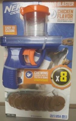 NEW SEALED Nerf Dog TREAT BLASTER Gun USA MADE chicken Discs RARE HARD TO FIND - Image 1 of 4