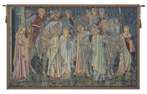 Departure of the Knights Large 36x54 in Italian Tapestry Wall Hanging Morris Art - Picture 1 of 6