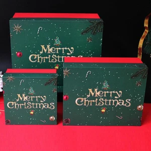Christmas Gift Packing Box DIY Xmas Gift Boxes New Year Party Decoration 3 Size - Picture 1 of 5
