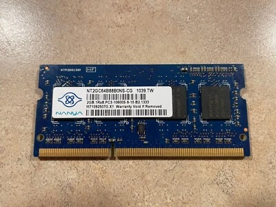 Memoria NANYA 2GB 1Rx8 PC3-10600S-9-10-B2 SO-DIMM 1333 MHz Foto 1 de 2