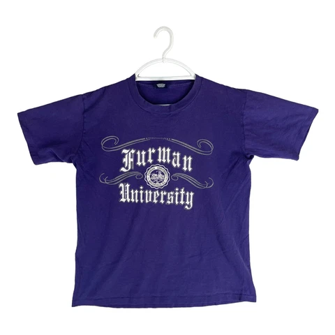 Vintage Furman University Men's Shirt Large Purple Jansport Made in USA Single Cover