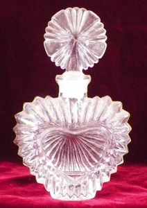 Art Glass Perfume Bottle Clear Glass Heart Shape A Vintage Beauty #16 - Picture 1 of 6