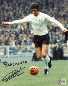 GEOFF HURST SIGNED 8x10 PHOTO 1966 ENGLAND WORLD CUP SOCCER LEGEND BECKETT BAS - Bild 1 von 2