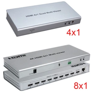 4K HDMI 8x1 Multiviewer Switch HD 4x1 Quad Multi Viewer Screen Divider Converter - Photo 1/11