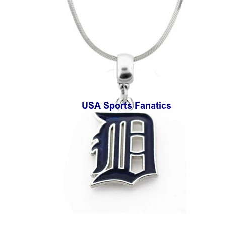 MLB Detroit Tigers 925 Sterling Silver Team Pendant Logo Necklace (5 Sizes) - Image 1 of 1