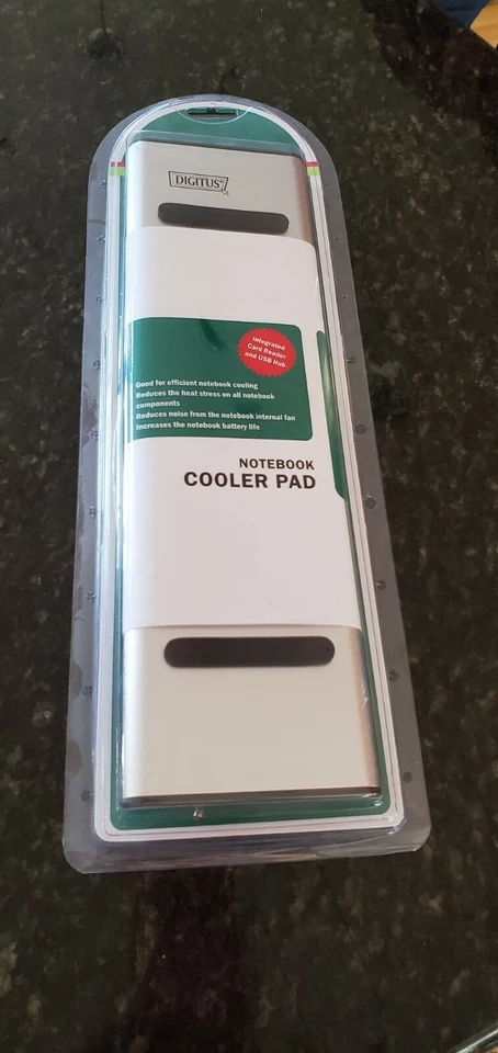 DIGITUS Notebook Cooler Pad, 3-Port USB Hub, Card Reader