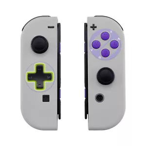 Custom Classics SNES Dpad Version Shell Full Buttons for Nintendo Switch Joy con - Picture 1 of 11