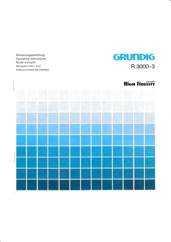 Instrucciones de funcionamiento para Grundig R 3000-3 Foto 1 de 1