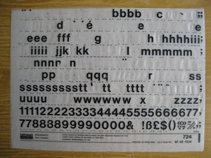 1/2 Sheet x Letraset Low/Num HELVETICA MEDIUM 36pt 10mm Sheet 724 b(bb) - Picture 1 of 1