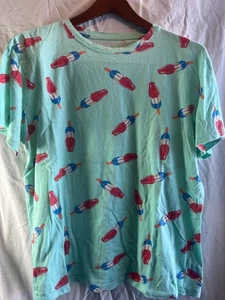 Camiseta Knickerbocker Talla Grande Roja Blanca Azul Popcicles Manga Corta Algodón - Imagen 1 de 4