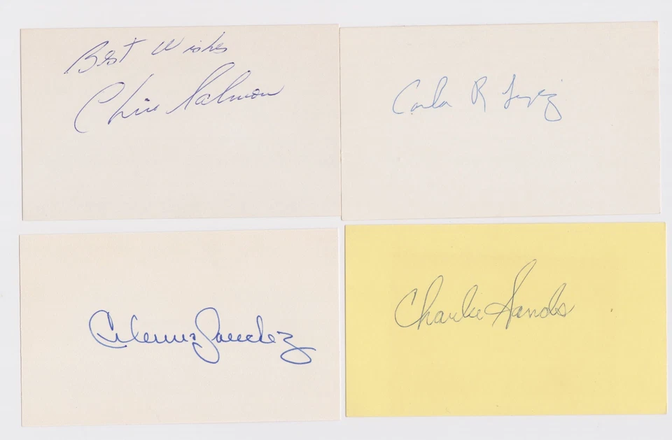 Chico Salmon signed 3x5 index card Indians Orioles - Image 1 of 1