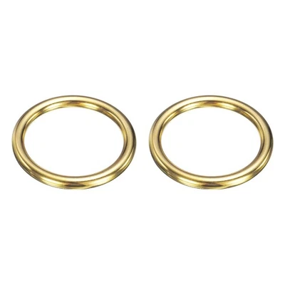 Anel O de metal, 2 peças 2,6 polegadas OD 2 polegadas ID 7mm de espessura ouro sem costura - Imagem 1 de 4