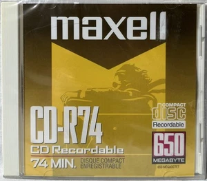 CD grabable Maxell CD-R74 74 min 650 MB disco compacto *NUEVO Y SELLADO* - Imagen 1 de 3