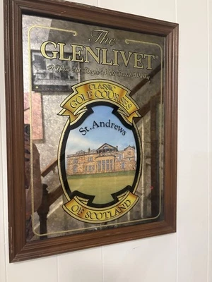 Vintage The Glenlivet Whisky St. Andrews Golf Courses Of Scotland Mirror - Image 1 of 4