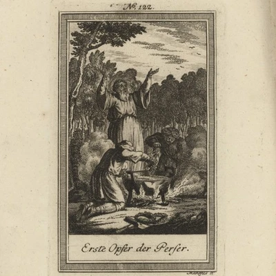 Perser Religionsgeschichte Antike Weltgeschichte Original Kupferstich 19 Jhd - Bild 1 von 3